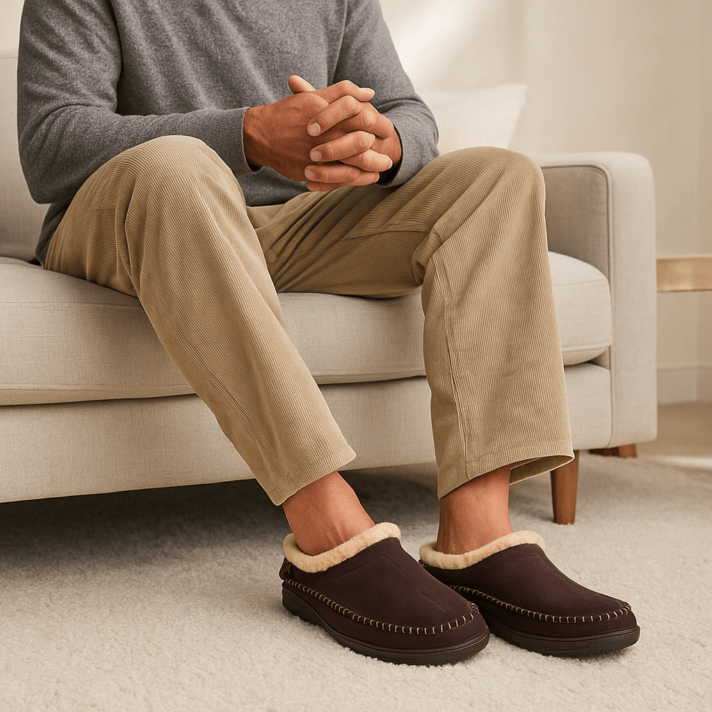 Chaussons classiques en peluche pour hommes - Renhal