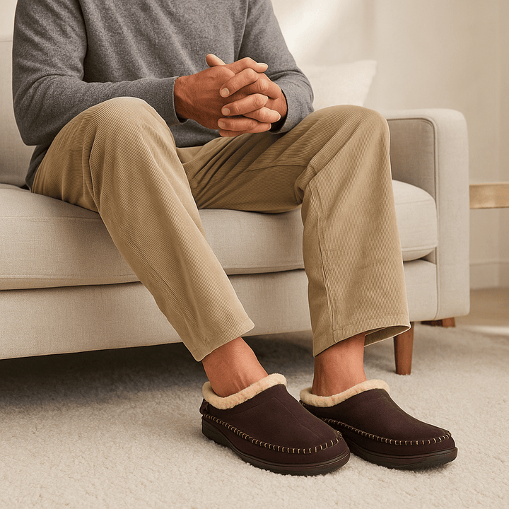 Chaussons classiques en peluche pour hommes - Renhal