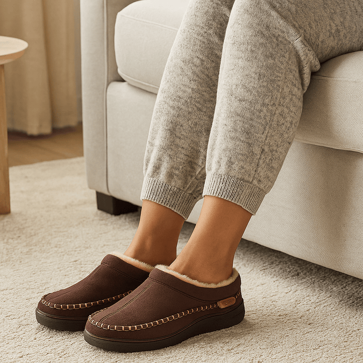 Chaussons classiques en peluche pour hommes - Renhal