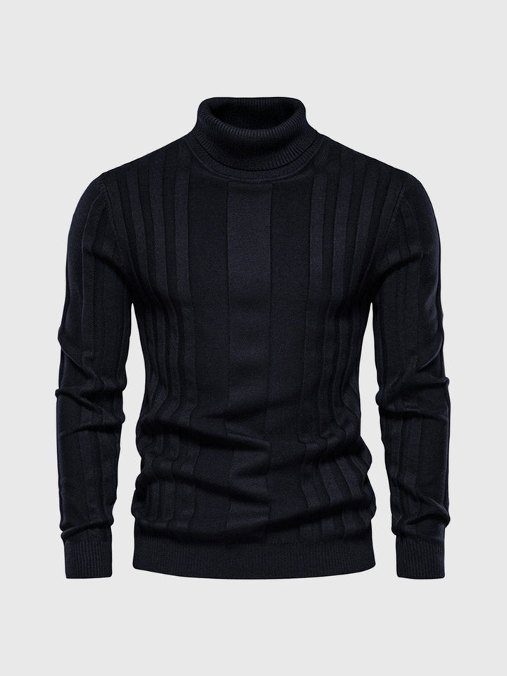 Pull à col roulé rayé pour homme