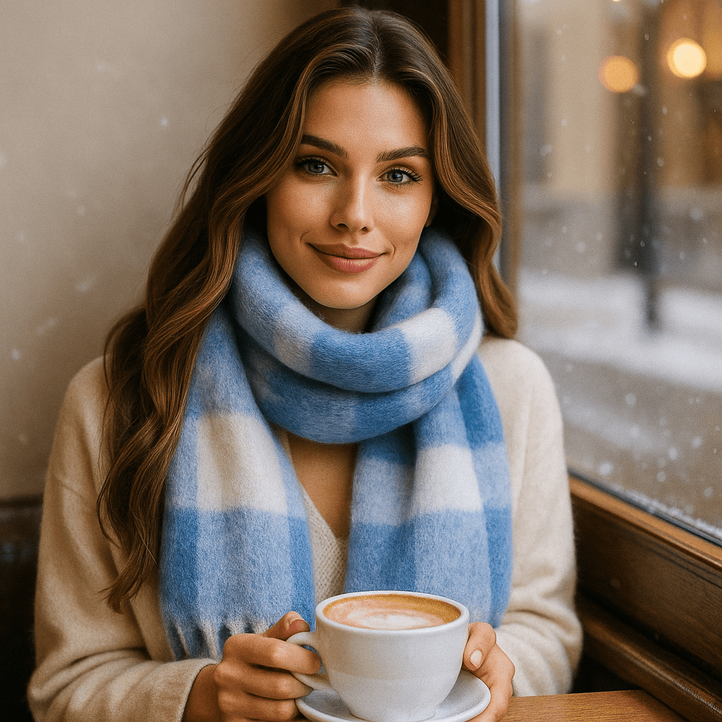 Echarpe à carreaux pour femme avec un effet doux et élégant - Karmin