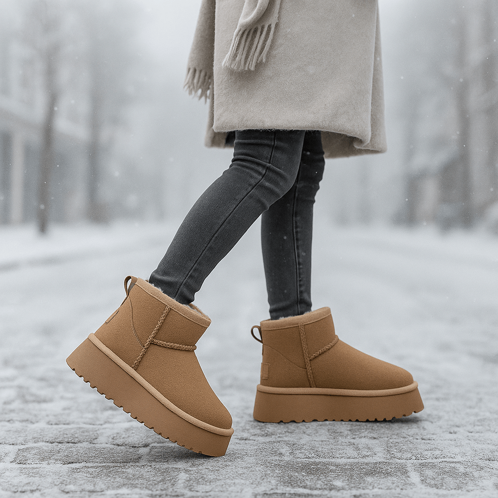 Bottines effet daim pour femmes - Nalvine