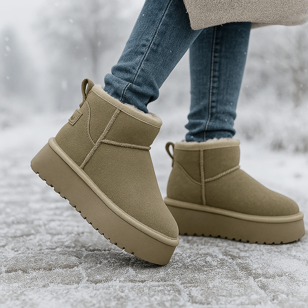 Bottines effet daim pour femmes - Nalvine