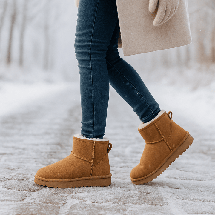 Bottines effet daim pour femmes - Nalvine