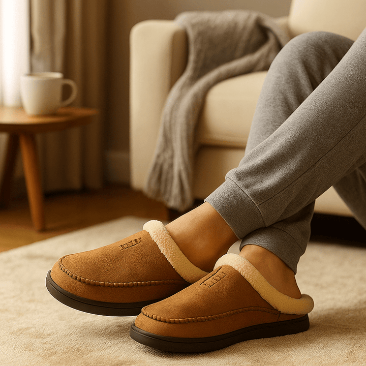 Chaussons pour hommes avec effet peluche - Yelzar