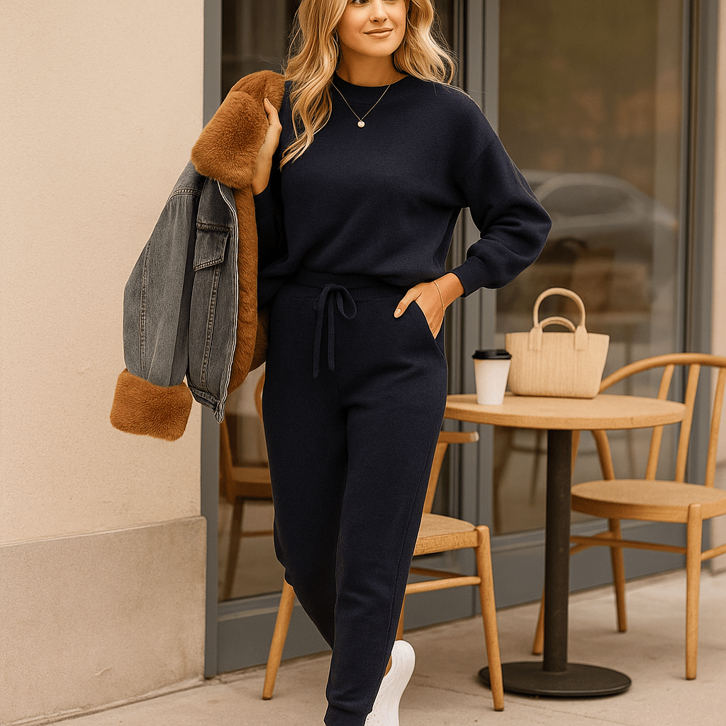 Ensemble deux pièces à effet tricoté pour femme - Ameline