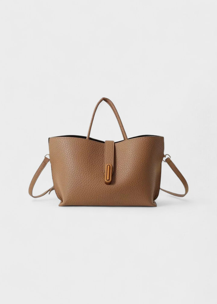 Sac fourre-tout femme cuir synthétique texturé design élégant - Noiré