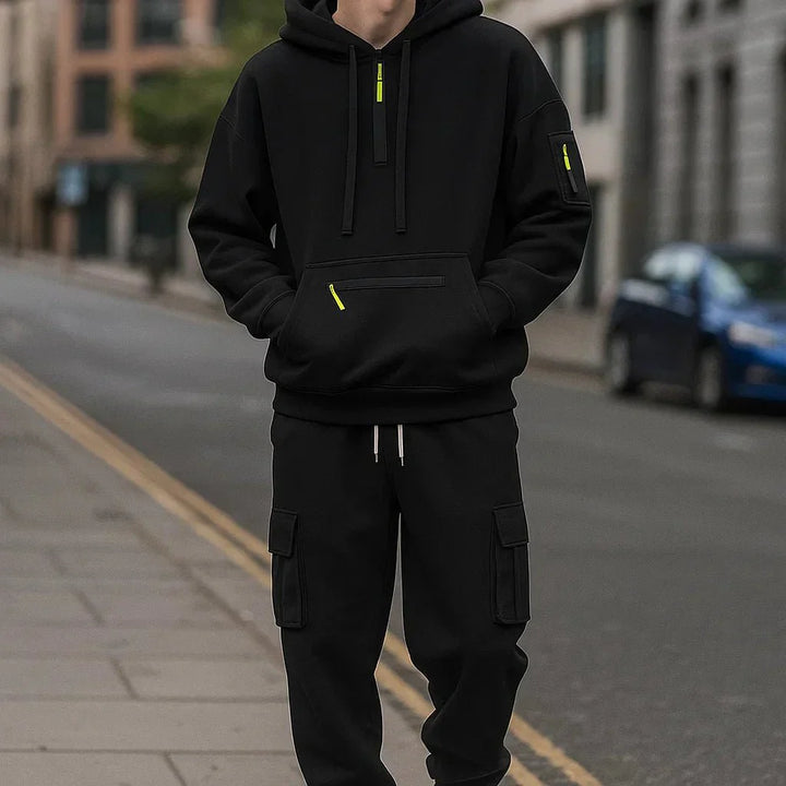 Ensemble sweat-shirt et pantalon cargo pour hommes - Keiran