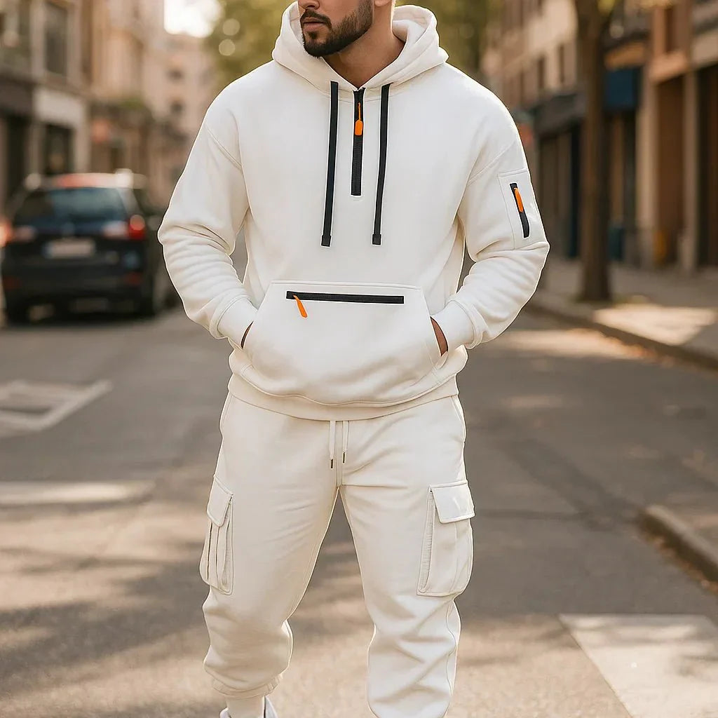 Ensemble sweat-shirt et pantalon cargo pour hommes - Keiran