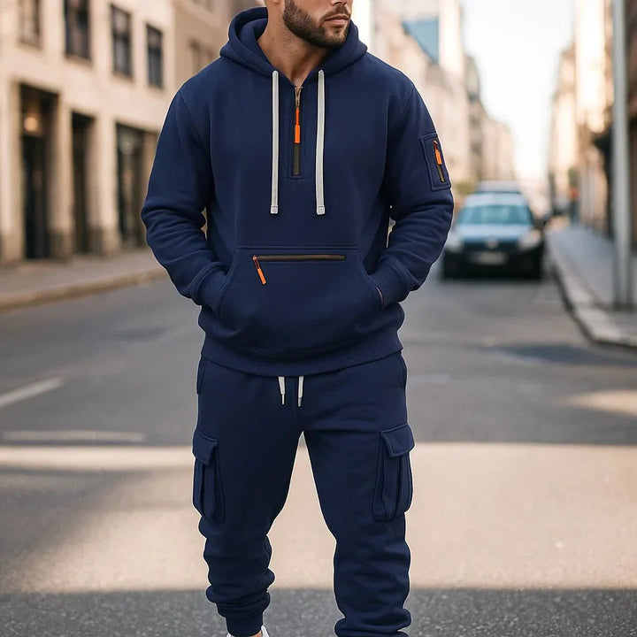 Ensemble sweat-shirt et pantalon cargo pour hommes - Keiran