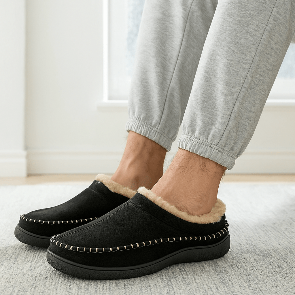 Chaussons effet peluche pour hommes - Ervian