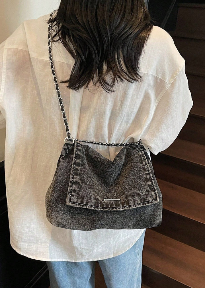 Sac à chaîne métallique de style urbain en denim - Briseida