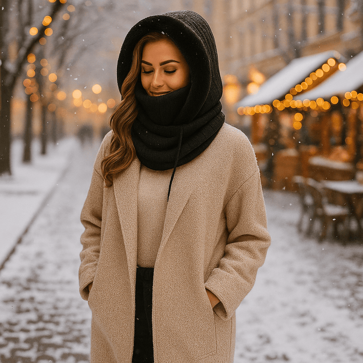 Écharpe à capuchon pour femmes, style hivernal, écharpe enveloppante - Elrian