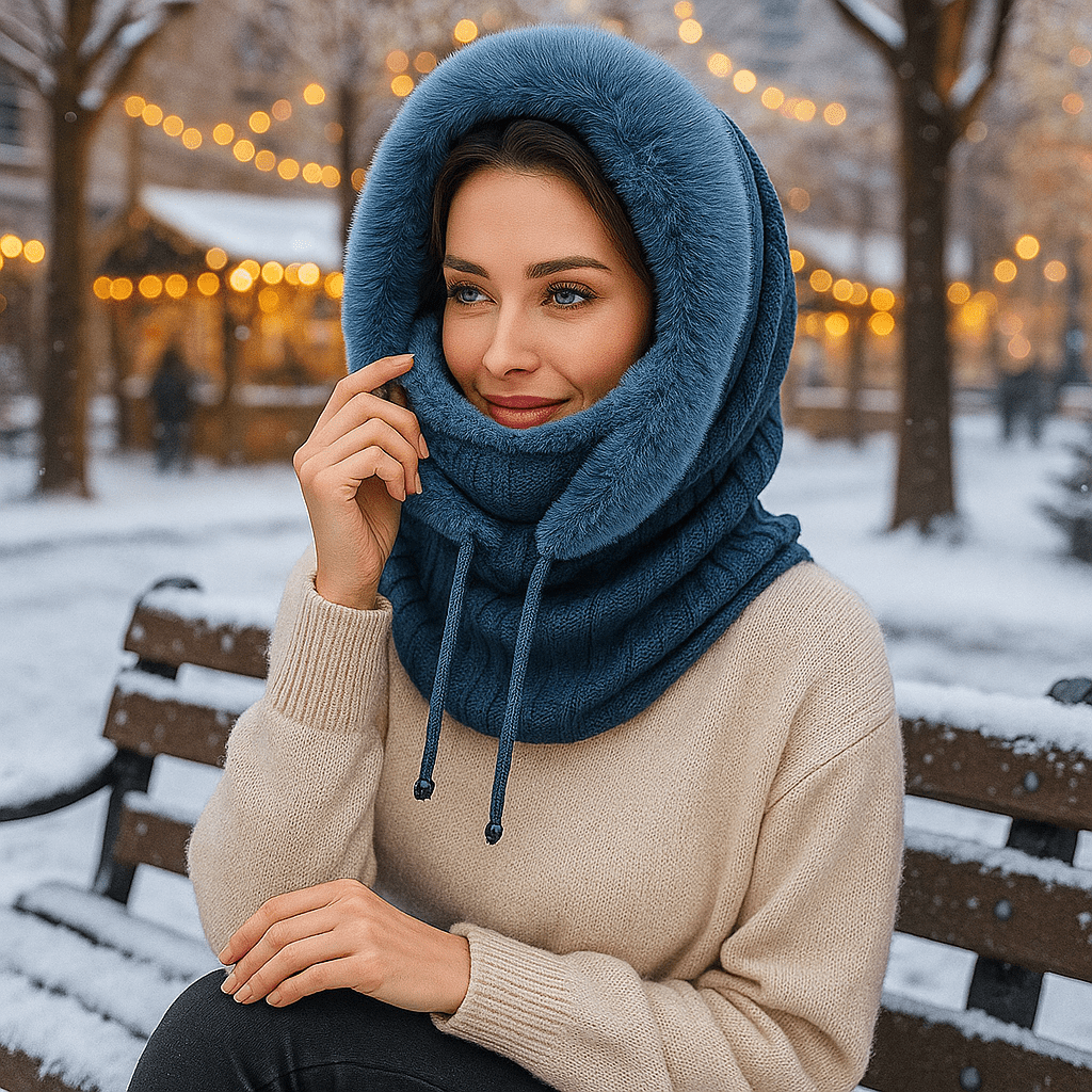 Écharpe à capuchon pour femmes, style hivernal, écharpe enveloppante - Elrian