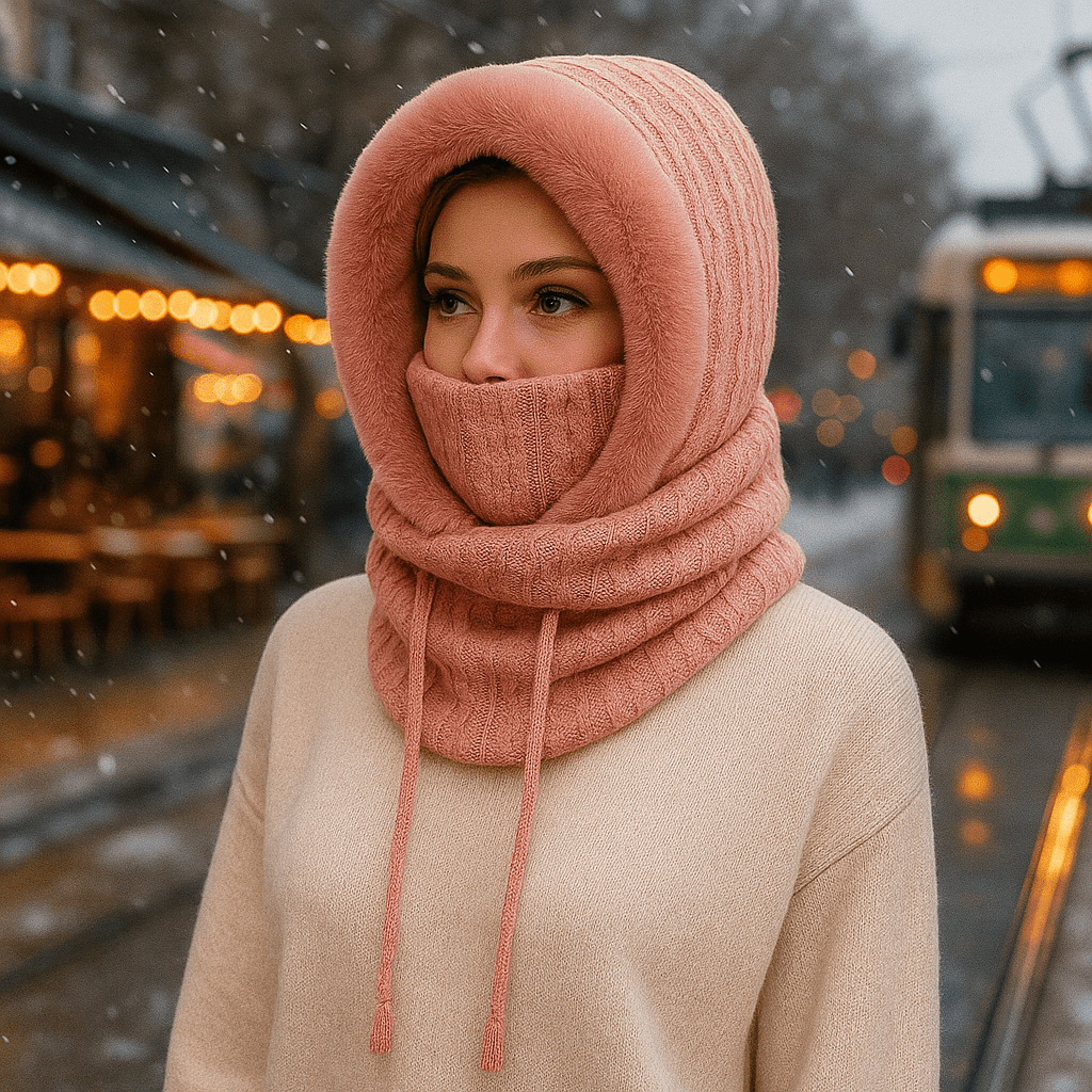 Écharpe à capuchon pour femmes, style hivernal, écharpe enveloppante - Elrian