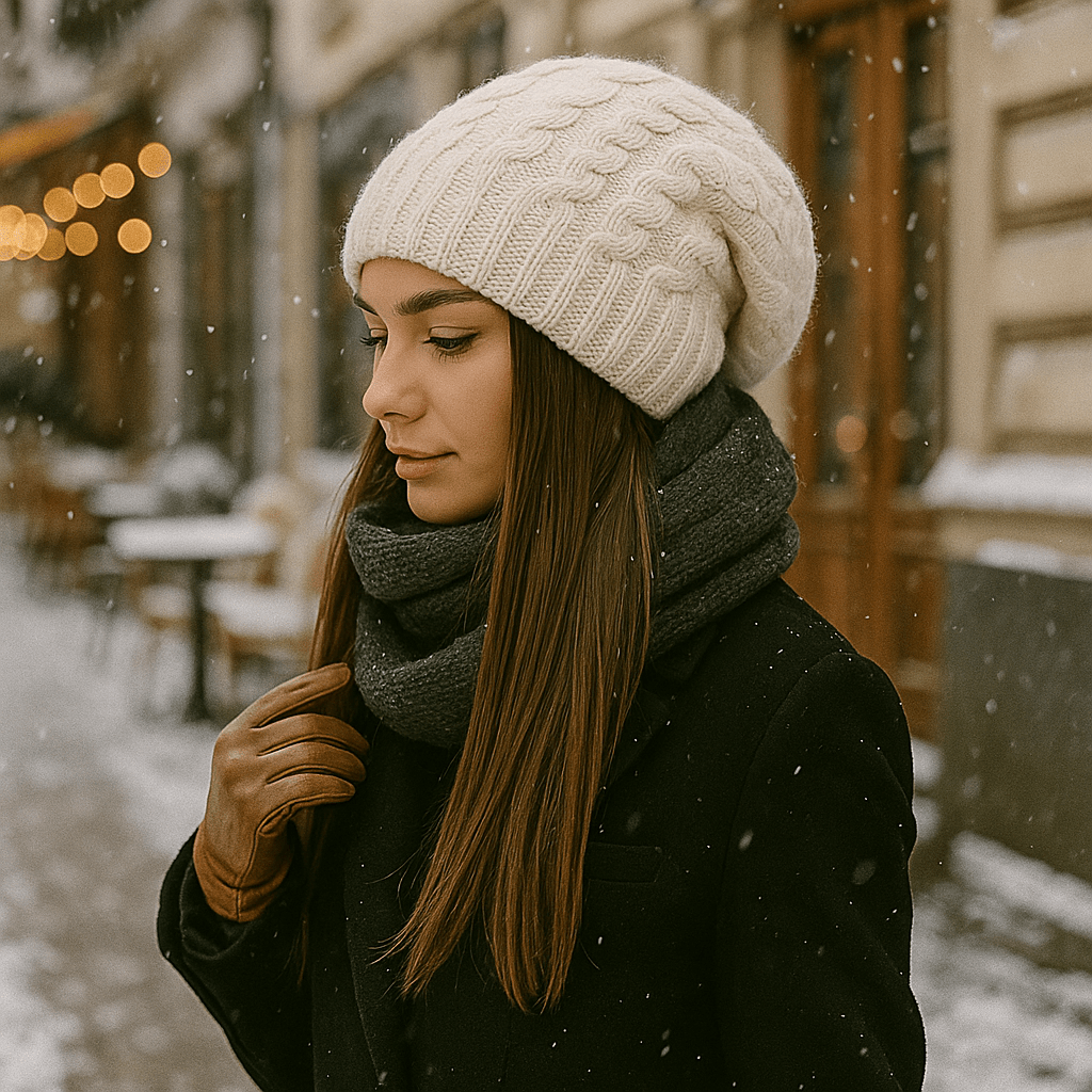 Bonnet femme à effet tricoté épais - Serane