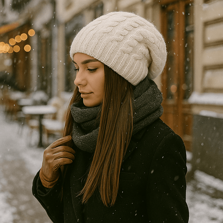 Bonnet femme à effet tricoté épais - Serane