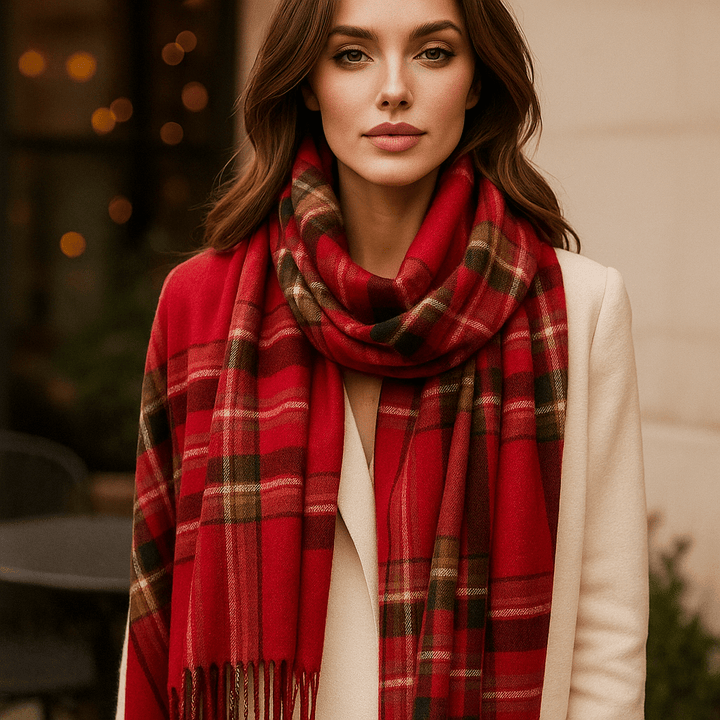 Pehmeä ja Tyylikäs Ruudullinen Huivi – Liora - EmiyoSuomi - Huivit