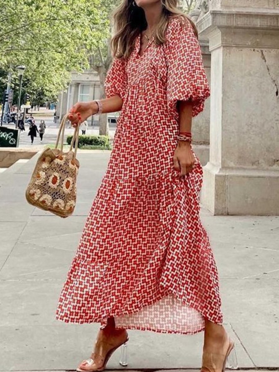 Lari - Robe maxi décontractée à imprimé floral