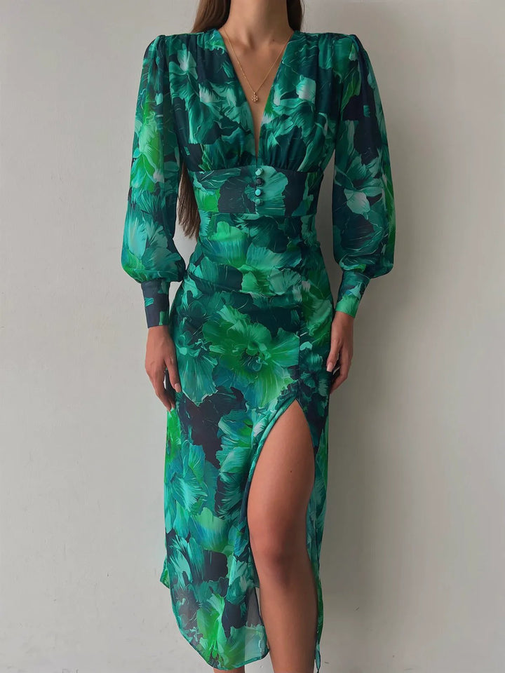 Samara - Robe midi vert émeraude