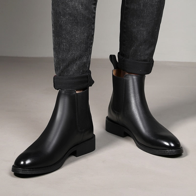 Bottines en cuir design italien pour hommes - Arveon