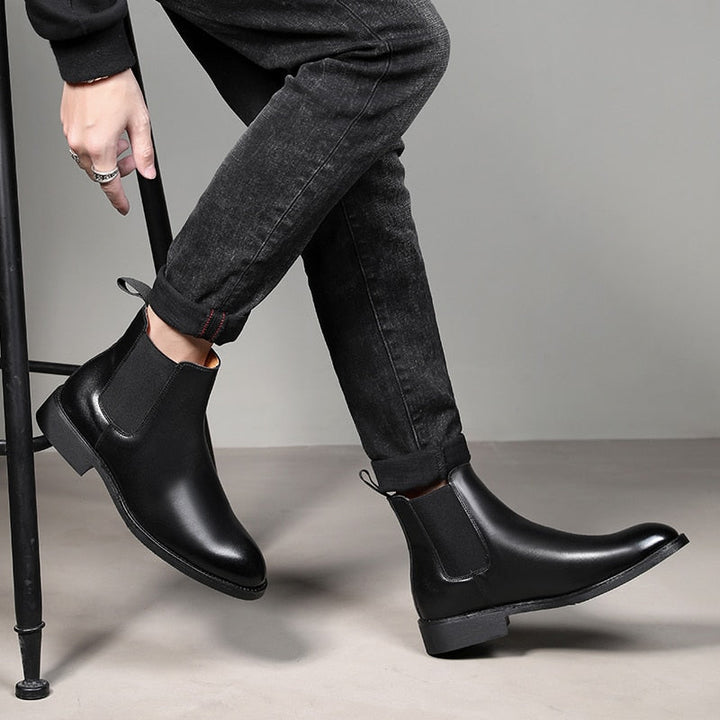 Bottines en cuir design italien pour hommes - Arveon