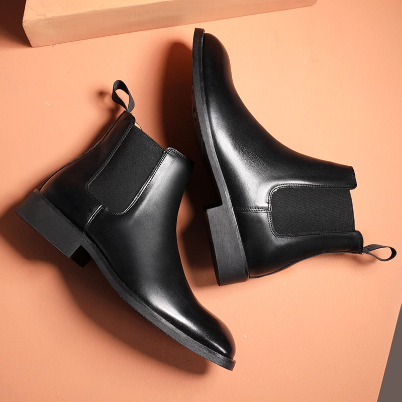 Bottines en cuir design italien pour hommes - Arveon