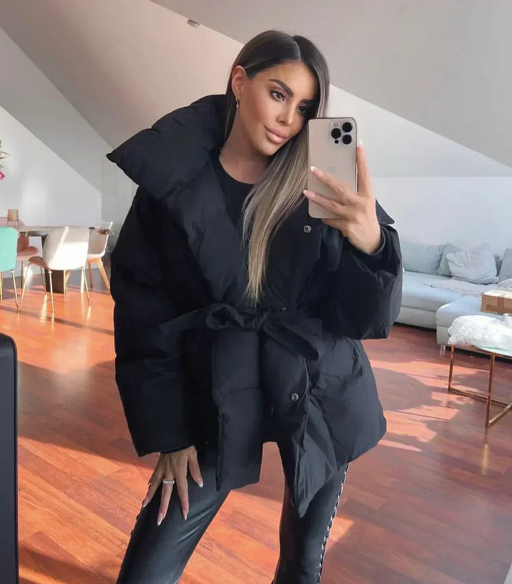 Manteau matelassé avec ceinture - Astrid