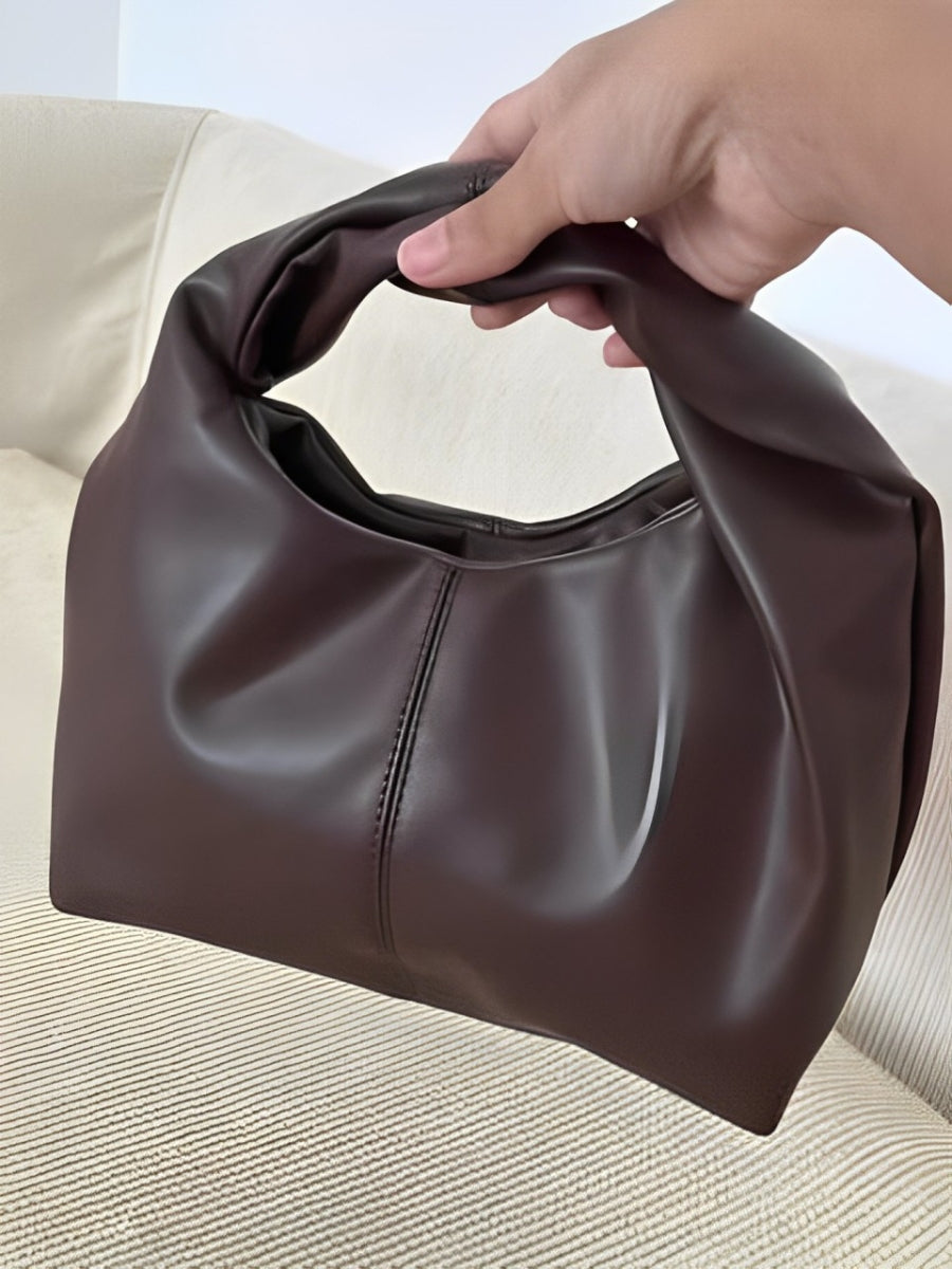 Sac hobo femme poignée ronde cuir synthétique design moderne - Mauve