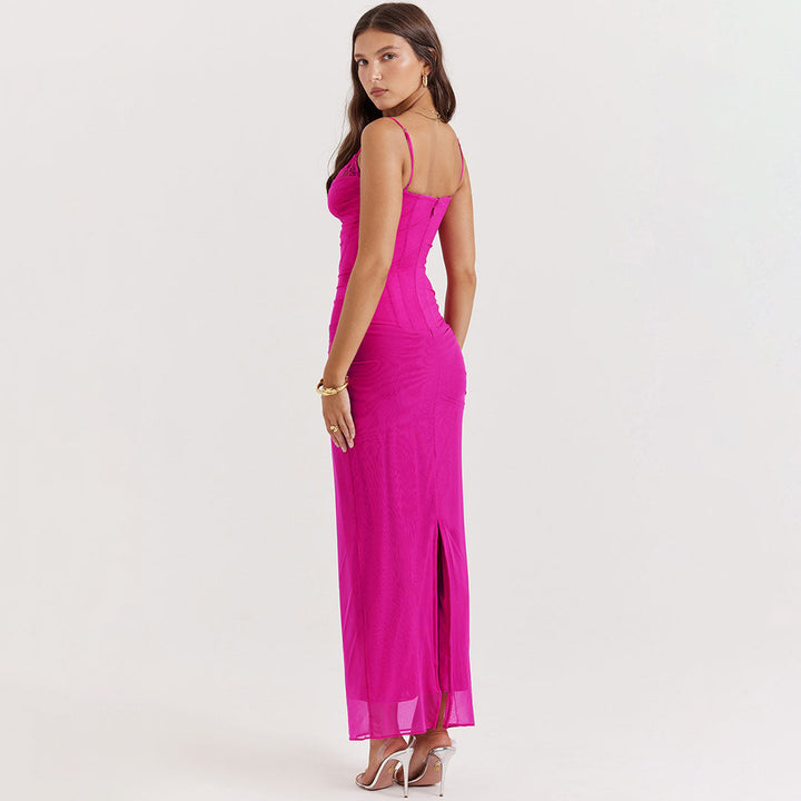 Frida - Longue robe rose