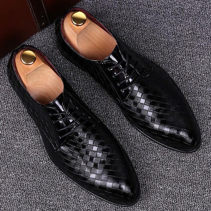 Chaussure en cuir tressé géométrique pour homme - Sören