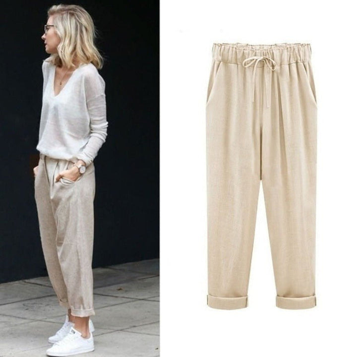 Pantalon d'été pour femmes - style décontracté avec cordon de serrage