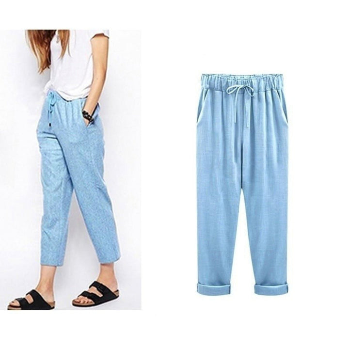 Pantalon d'été pour femmes - style décontracté avec cordon de serrage