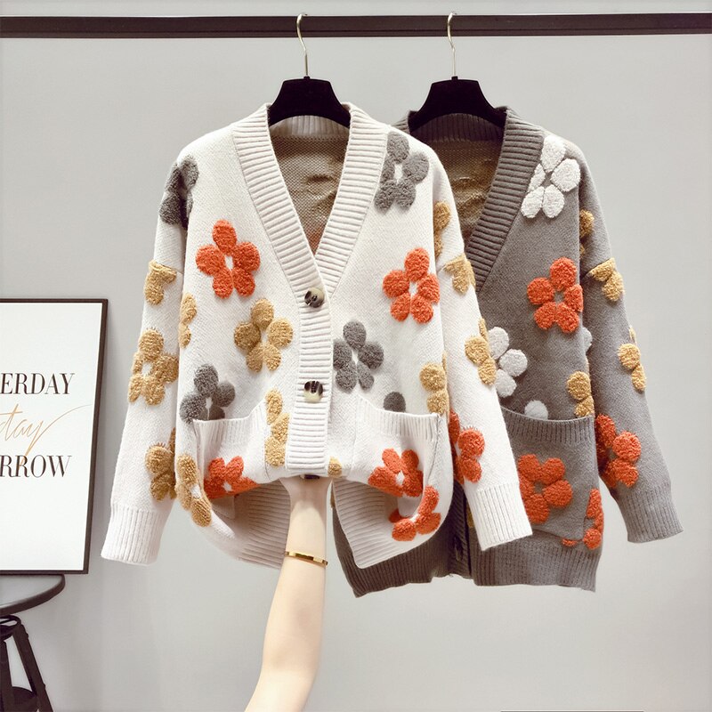 Cardigan à fleurs rayonnantes