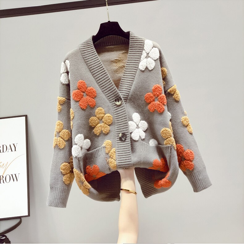 Cardigan à fleurs rayonnantes