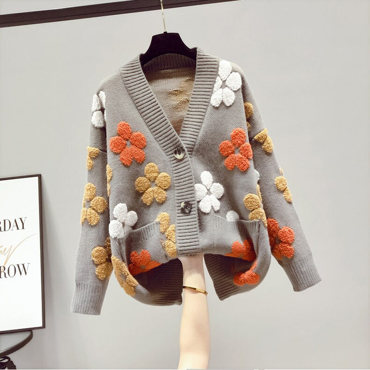 Cardigan à fleurs rayonnantes